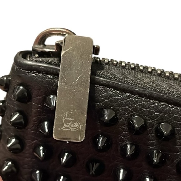 Christian Louboutin Studded Black Panettone Wallet with red interior. - Picture 3 of 13